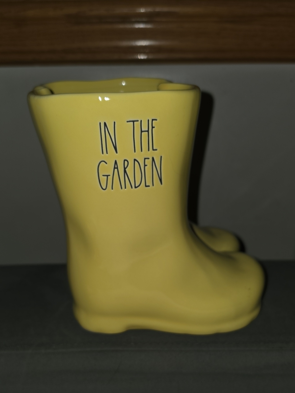 Rae Dunn Yellow 'In The Garden' Ceramic Boot Planter